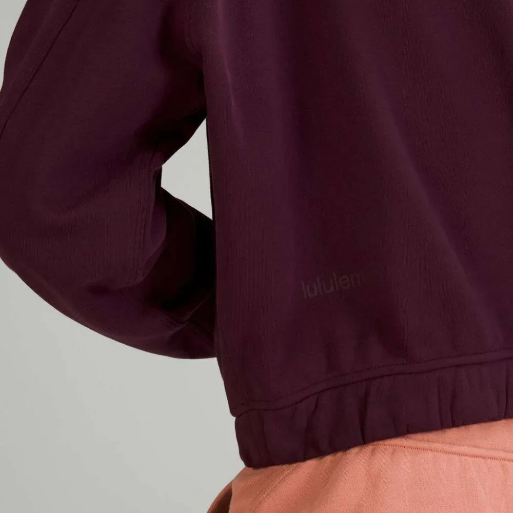 Lululemon Relaxed Cropped Hoodie Cassis, PTP 23